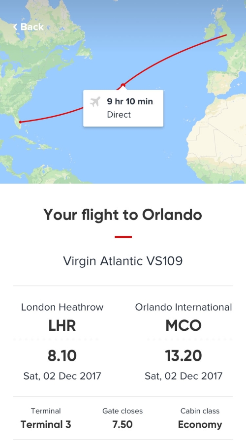 Flight details example