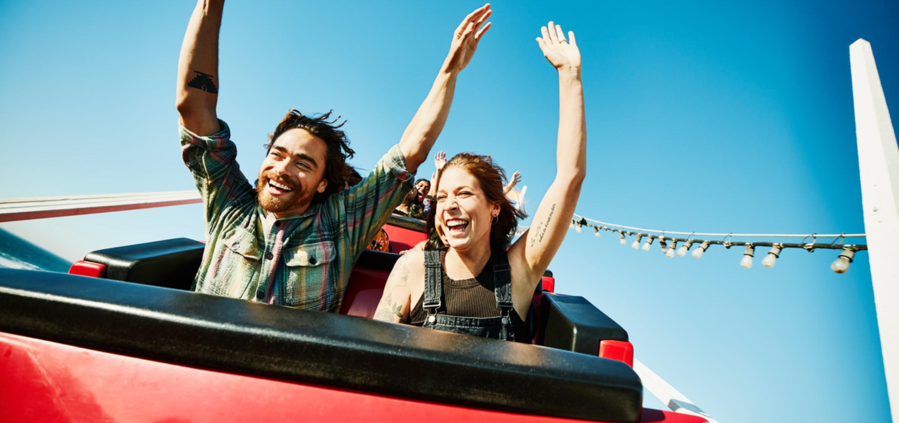 An image of a couple on a rollercoaster